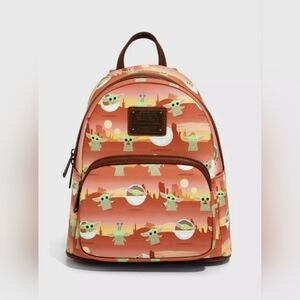 Women's Loungefly Grogu Mini Backpack One Size Brown Pink